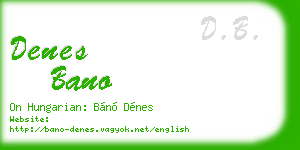 denes bano business card