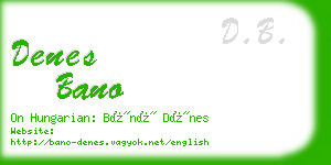 denes bano business card